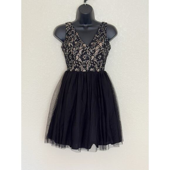 90s Vtg Blondie Nights Dress Embellished Lace Black Mini Tutu Balletcore, 1 - Picture 3 of 15